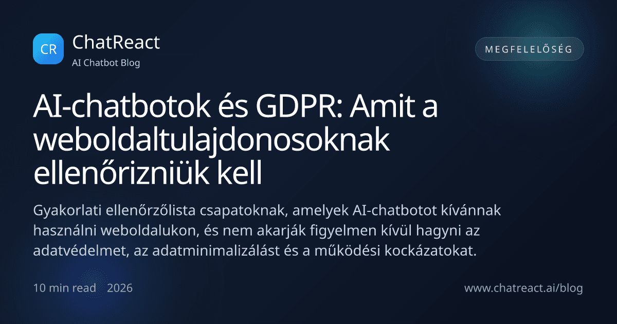 AI-chatbotok és GDPR: Amit a weboldaltulajdonosoknak ellenőrizniük kell — illusztráció a cikkhez