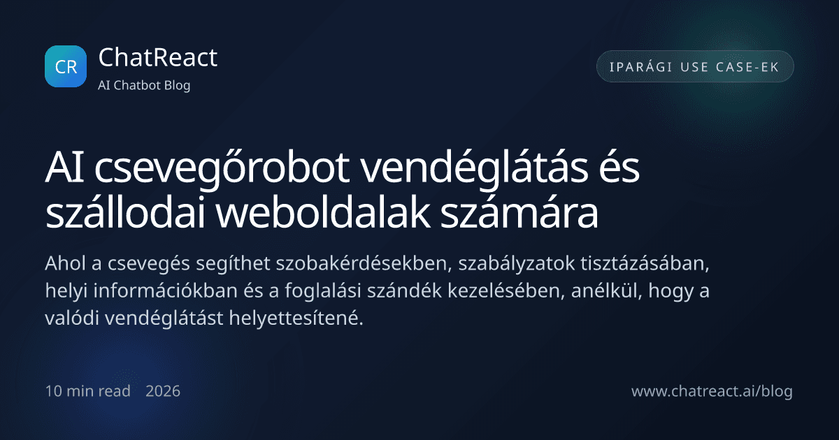 AI csevegőrobot a vendéglátás és szállodai weboldalak számára – cikkillusztráció