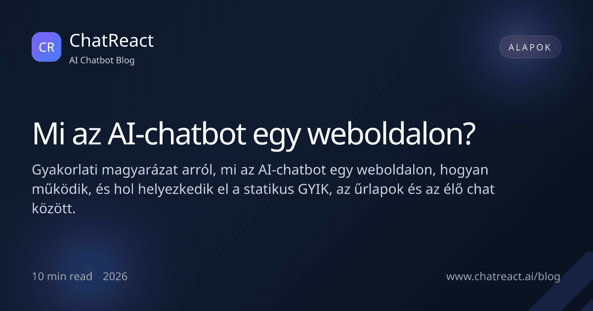 Mi az AI-chatbot egy weboldalon? — illusztráció a cikkhez