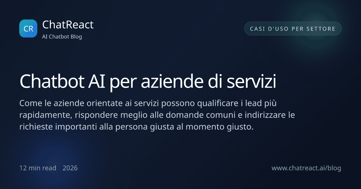Illustrazione dell'articolo Chatbot AI per aziende di servizi