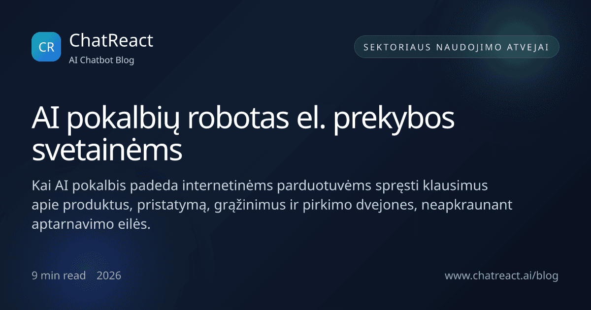 AI pokalbių roboto el. prekybai straipsnio iliustracija