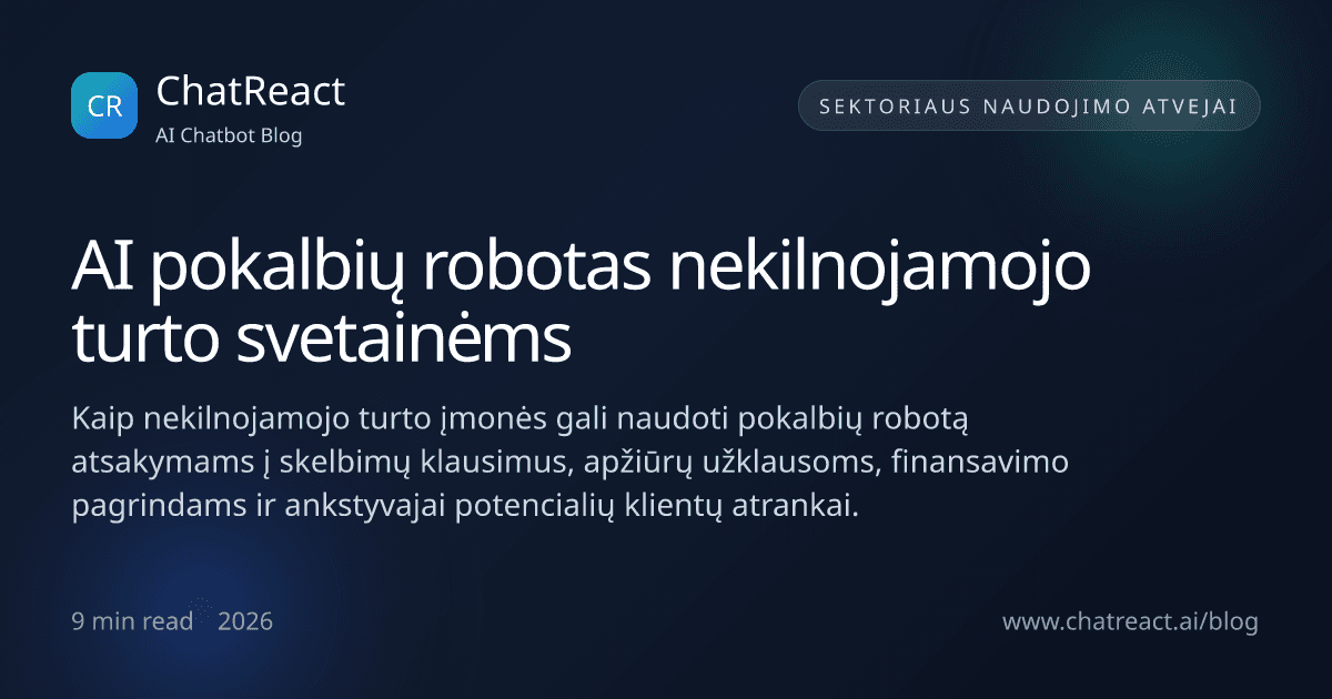 Straipsnio iliustracija: AI pokalbių robotas nekilnojamojo turto svetainėms