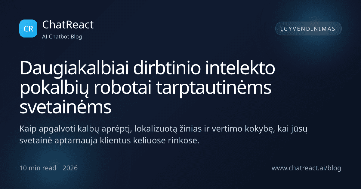 Daugiakalbių dirbtinio intelekto pokalbių robotų iliustracija tarptautinėms svetainėms
