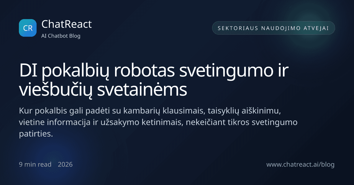 DI pokalbių roboto iliustracija svetingumo ir viešbučių svetainėms