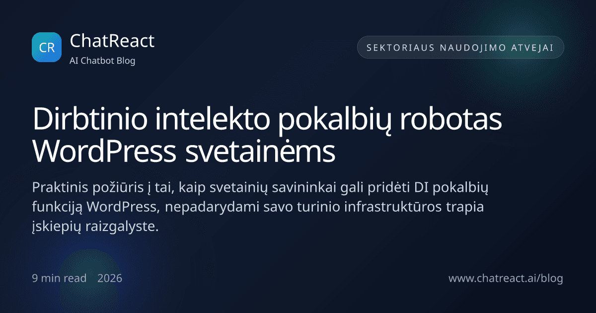 DI pokalbių roboto iliustracija WordPress svetainėms