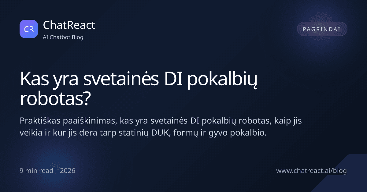 Kas yra svetainės DI pokalbių robotas? straipsnio iliustracija