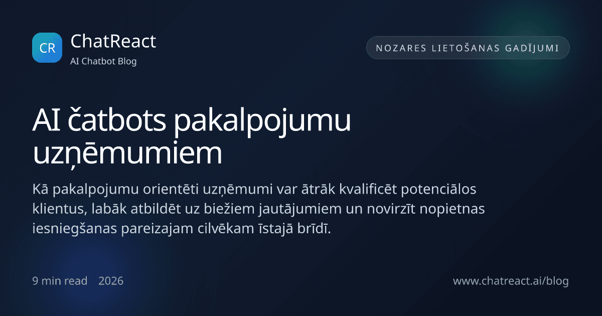 Raksta ilustrācija: AI čatbots pakalpojumu uzņēmumiem