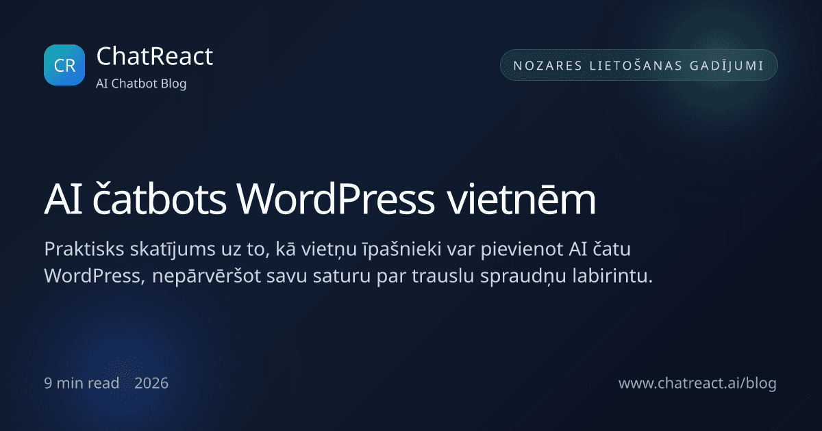 AI čatbota ilustrācija WordPress vietnēm