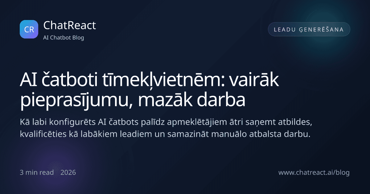 Raksta ilustrācija par tīmekļvietnes AI čatbotu, kas rada vairāk pieprasījumu ar mazāk manuāla darba