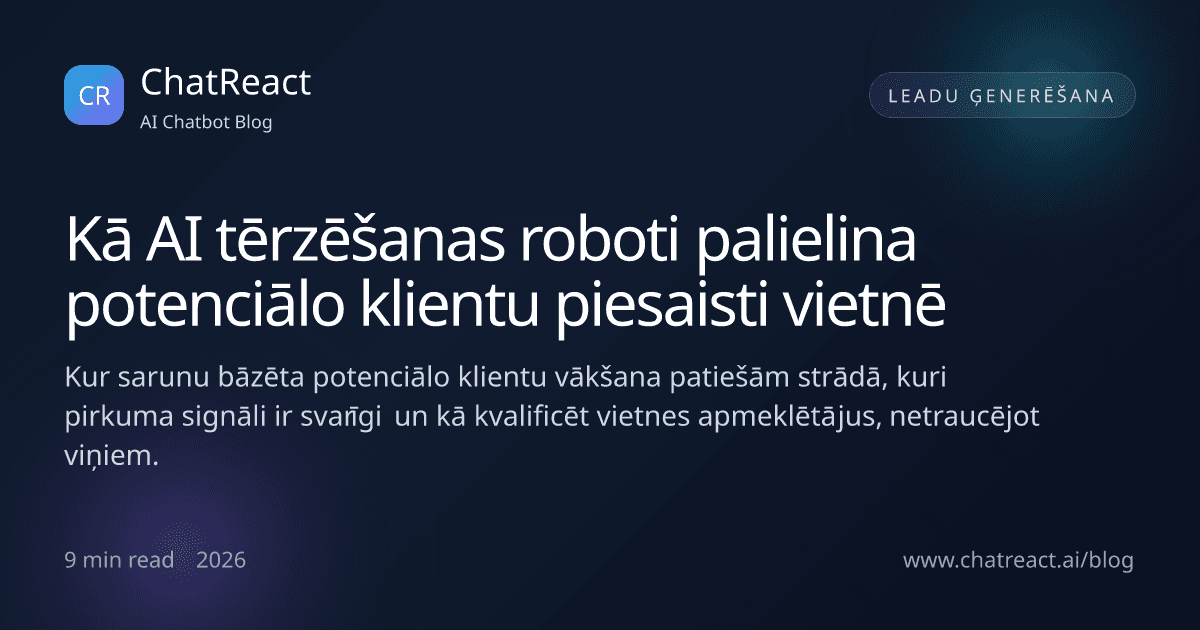 Raksta ilustrācija: Kā AI tērzēšanas roboti palielina potenciālo klientu piesaisti vietnē
