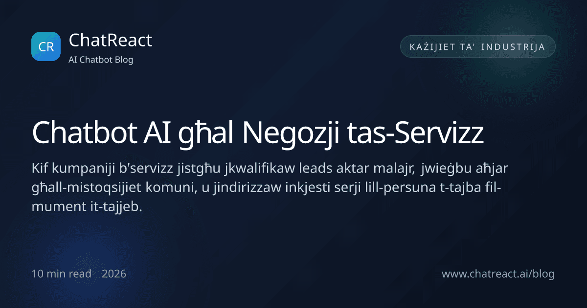 Illustrazzjoni tal-artiklu: Chatbot AI għal Negozji tas-Servizz