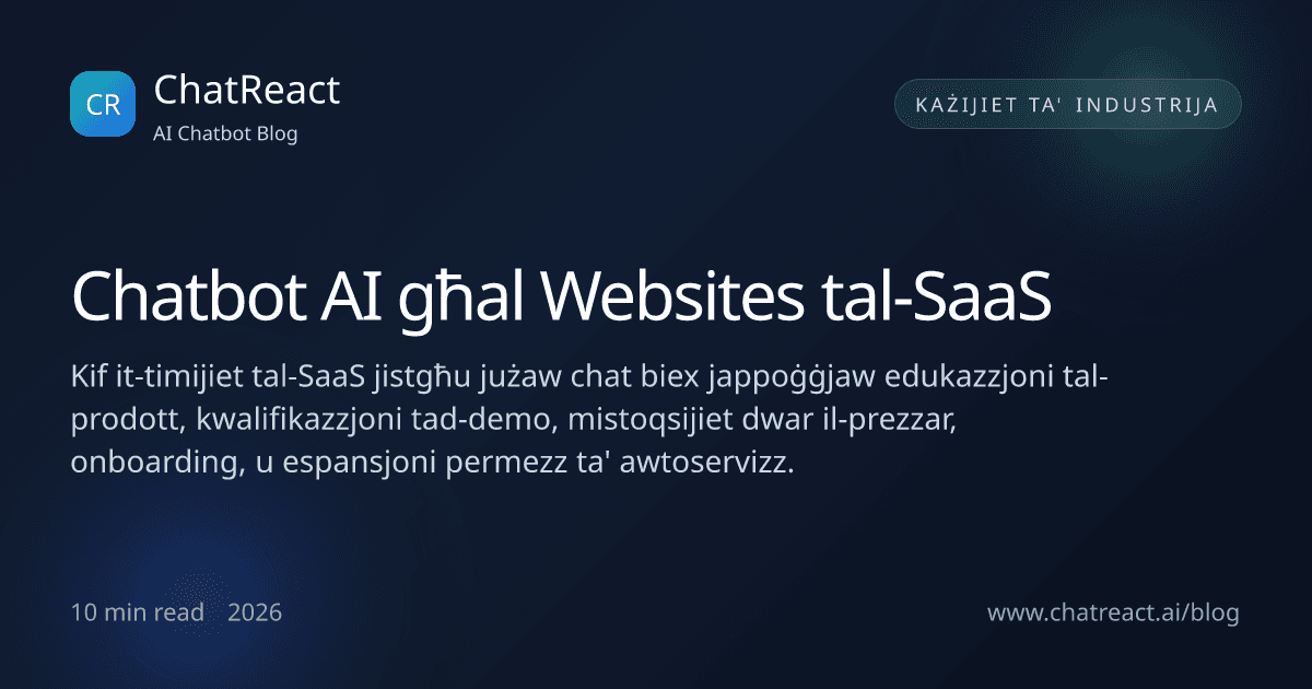 Illustrazzjoni tal-artiklu: Chatbot AI għal Websites tal-SaaS