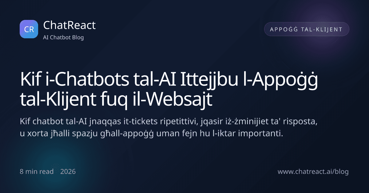 Il-illustrazzjoni tal-artiklu 'Kif i-Chatbots tal-AI Ittejjbu l-Appoġġ tal-Klijent fuq il-Websajt'
