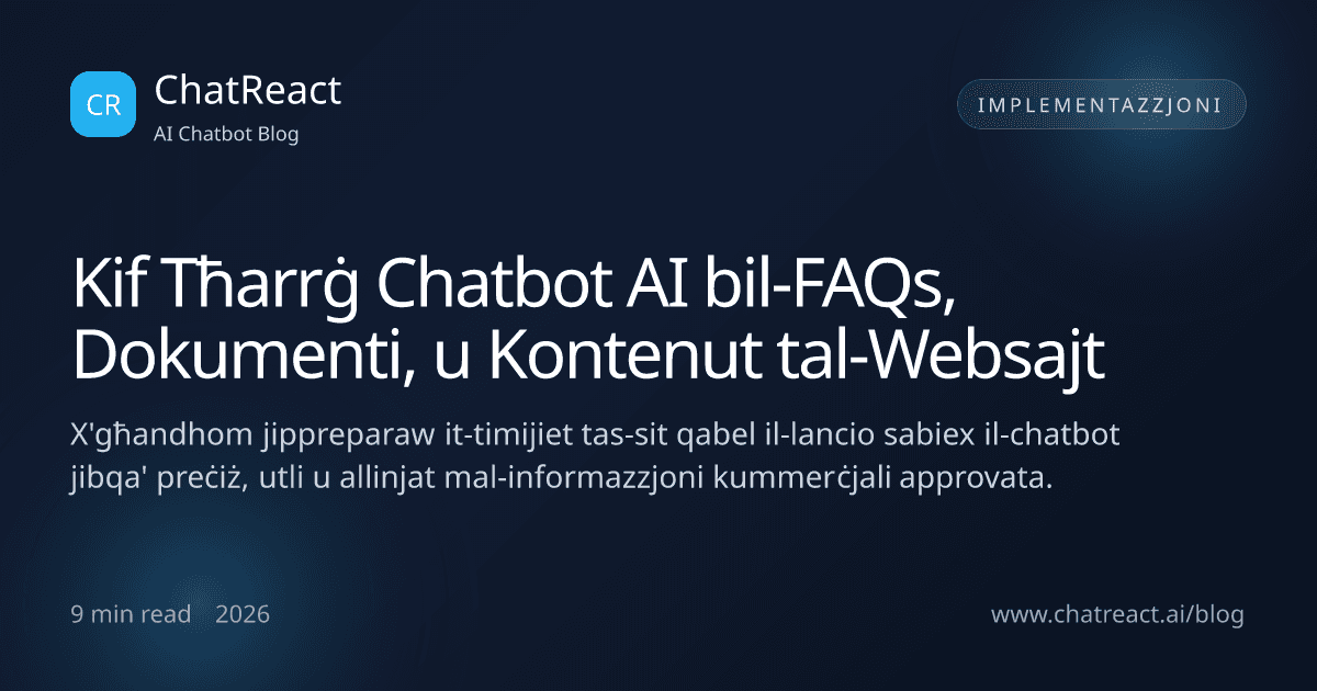 Illustrazzjoni ta' artiklu: Kif Tħarrġ Chatbot AI bil-FAQs, Dokumenti, u Kontenut tal-Websajt