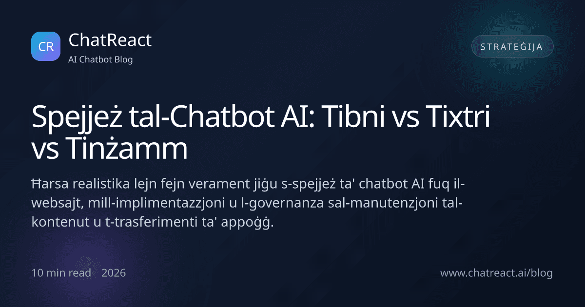 Illustrazzjoni għall-artiklu: Spejjeż tal-Chatbot AI — Tibni vs Tixtri vs Tinżamm