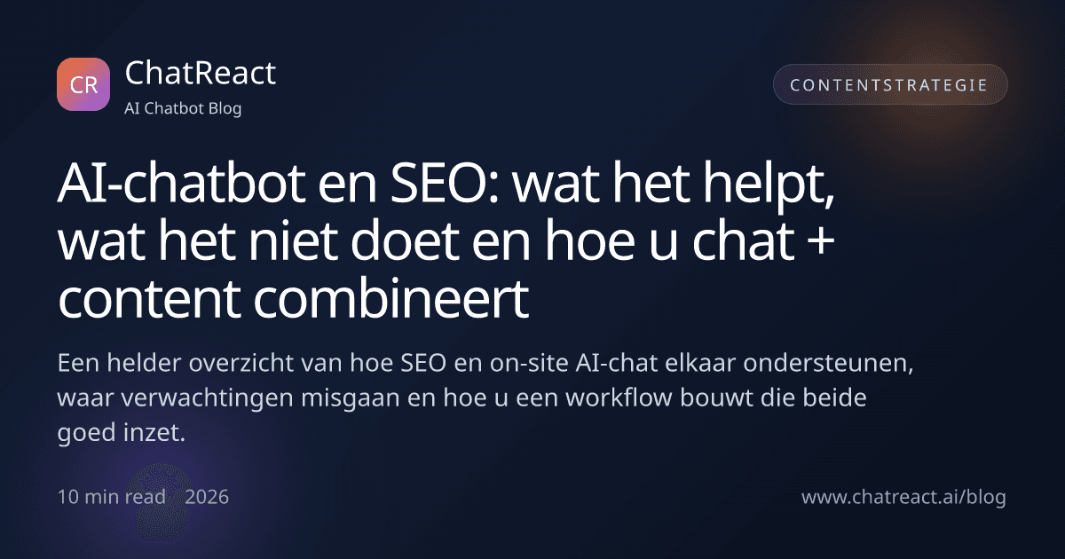 AI-chatbot en SEO: wat het helpt, wat het niet doet en hoe u chat + content combineert artikelillustratie