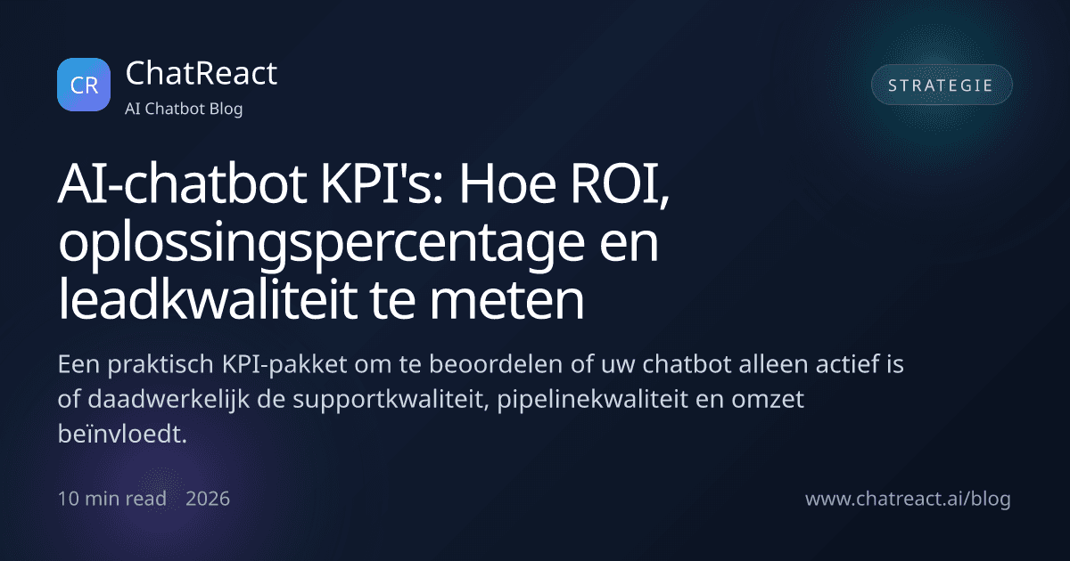 Illustratie bij het artikel 'AI-chatbot KPI's: Hoe ROI, oplossingspercentage en leadkwaliteit te meten'