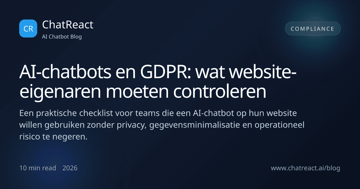 Illustratie bij het artikel AI-chatbots en GDPR: wat website-eigenaren moeten controleren