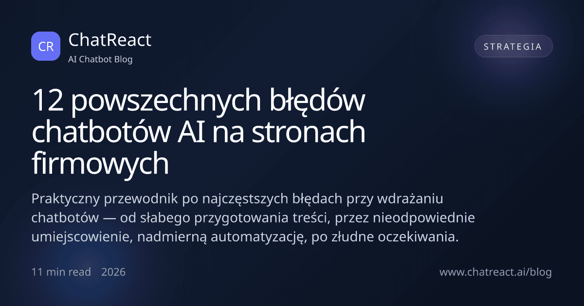 Ilustracja artykułu 12 powszechnych błędów chatbotów AI na stronach firmowych