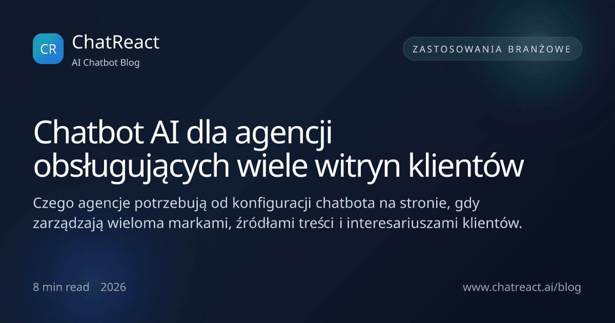 Ilustracja artykułu: Chatbot AI dla agencji obsługujących wiele witryn klientów