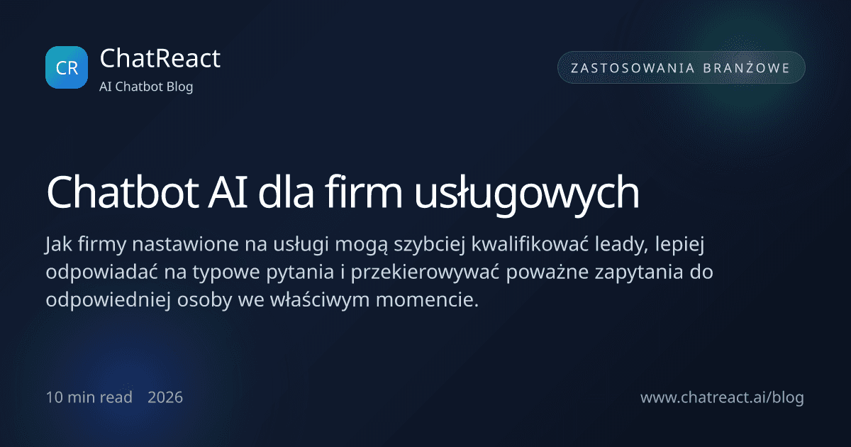 Ilustracja artykułu Chatbot AI dla firm usługowych