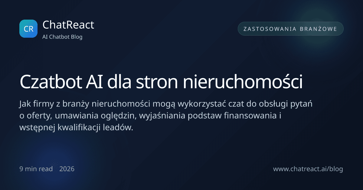 Ilustracja artykułu: czatbot AI dla stron nieruchomości