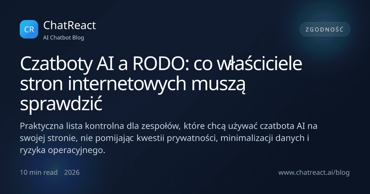 Ilustracja artykułu „Czatboty AI a RODO: co właściciele stron internetowych muszą sprawdzić”