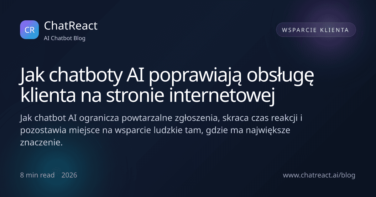 Ilustracja artykułu: Jak chatboty AI poprawiają obsługę klienta na stronie internetowej