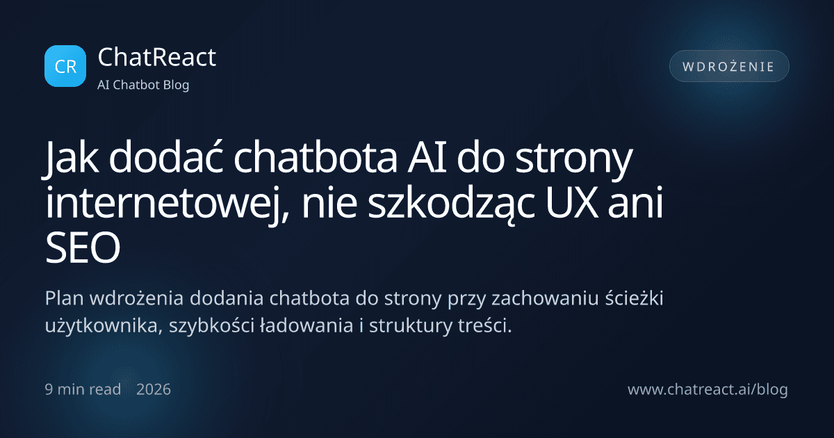 Ilustracja artykułu „Jak dodać chatbota AI do strony internetowej, nie szkodząc UX ani SEO”