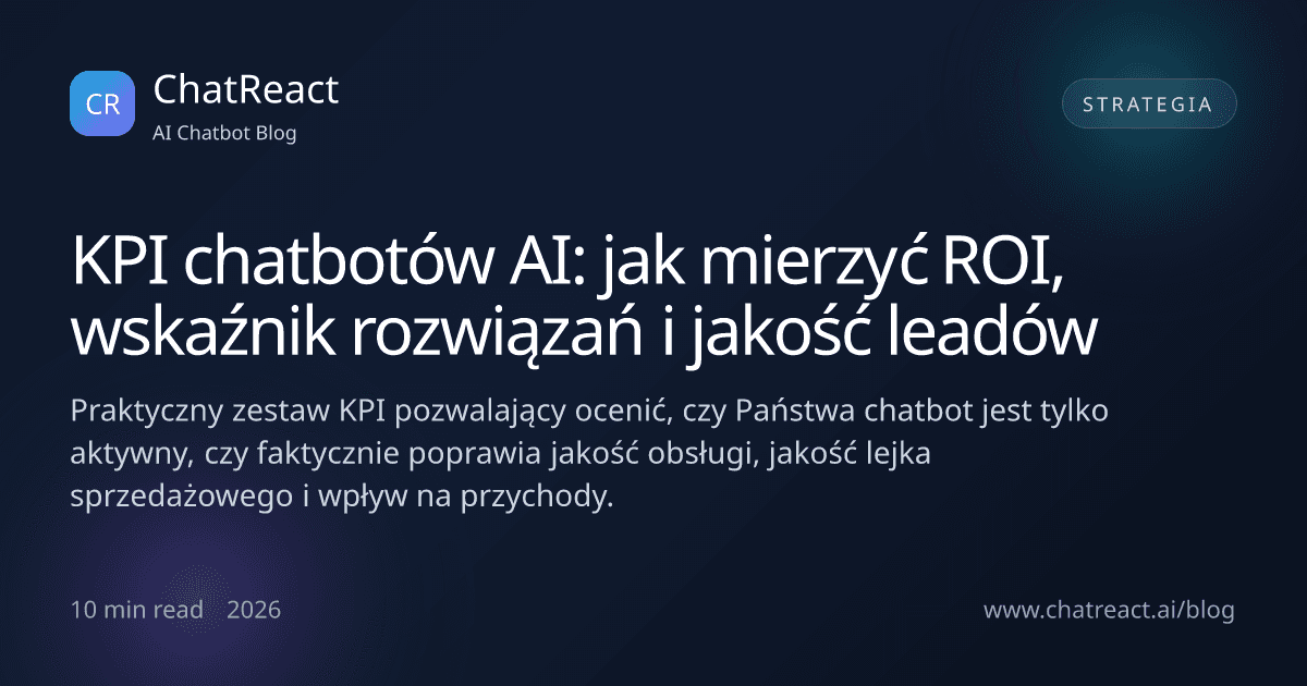 Ilustracja artykułu KPI chatbotów AI: jak mierzyć ROI, wskaźnik rozwiązań i jakość leadów