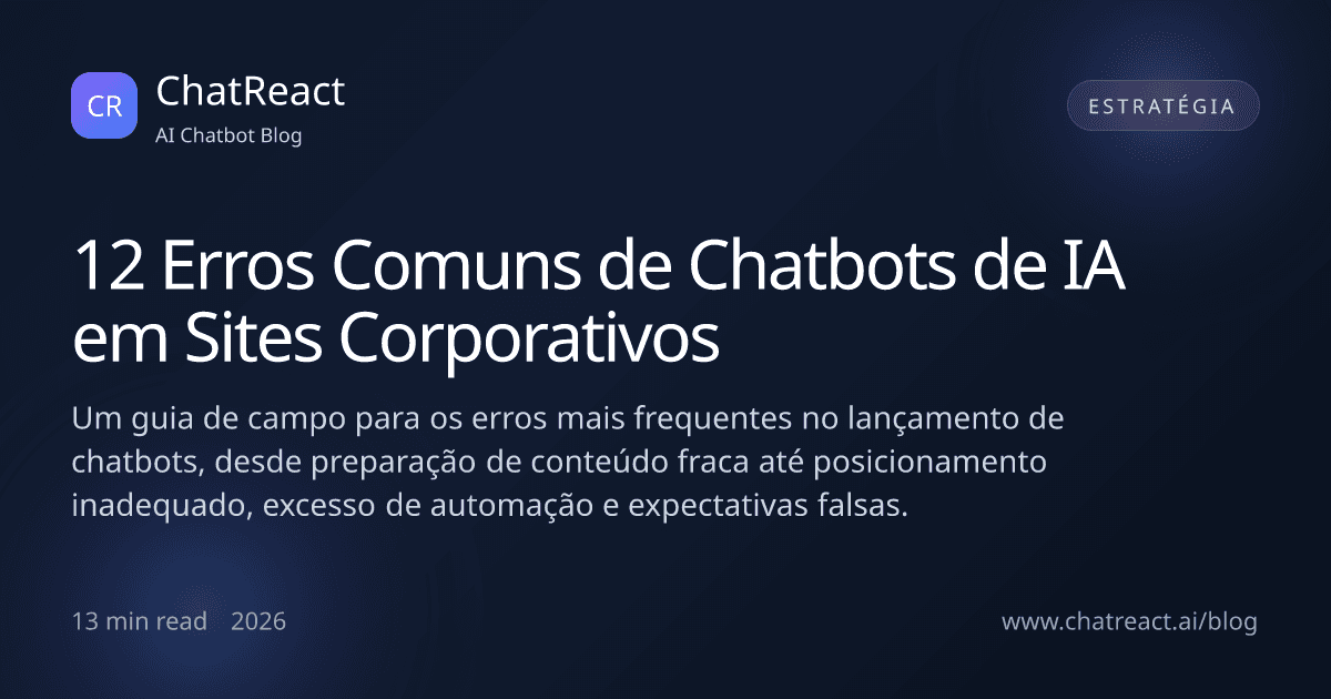 Ilustração do artigo 12 Erros Comuns de Chatbots de IA em Sites Corporativos
