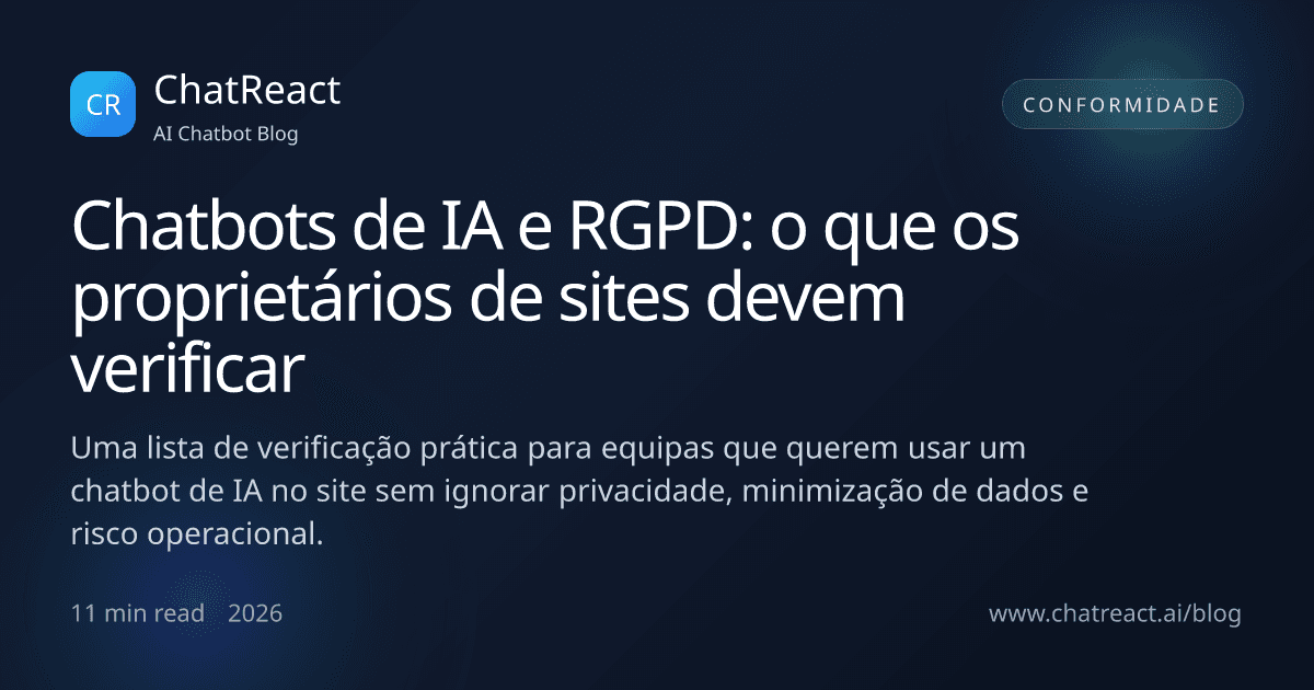 Ilustração do artigo Chatbots de IA e RGPD: o que os proprietários de sites devem verificar