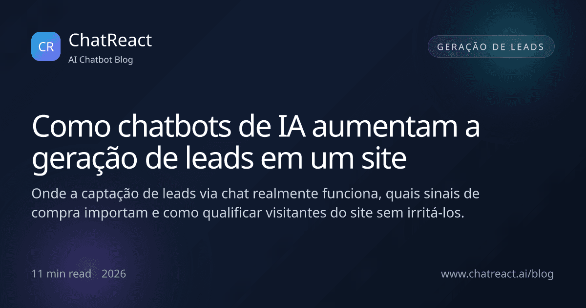 Ilustração do artigo 'Como chatbots de IA aumentam a geração de leads em um site'