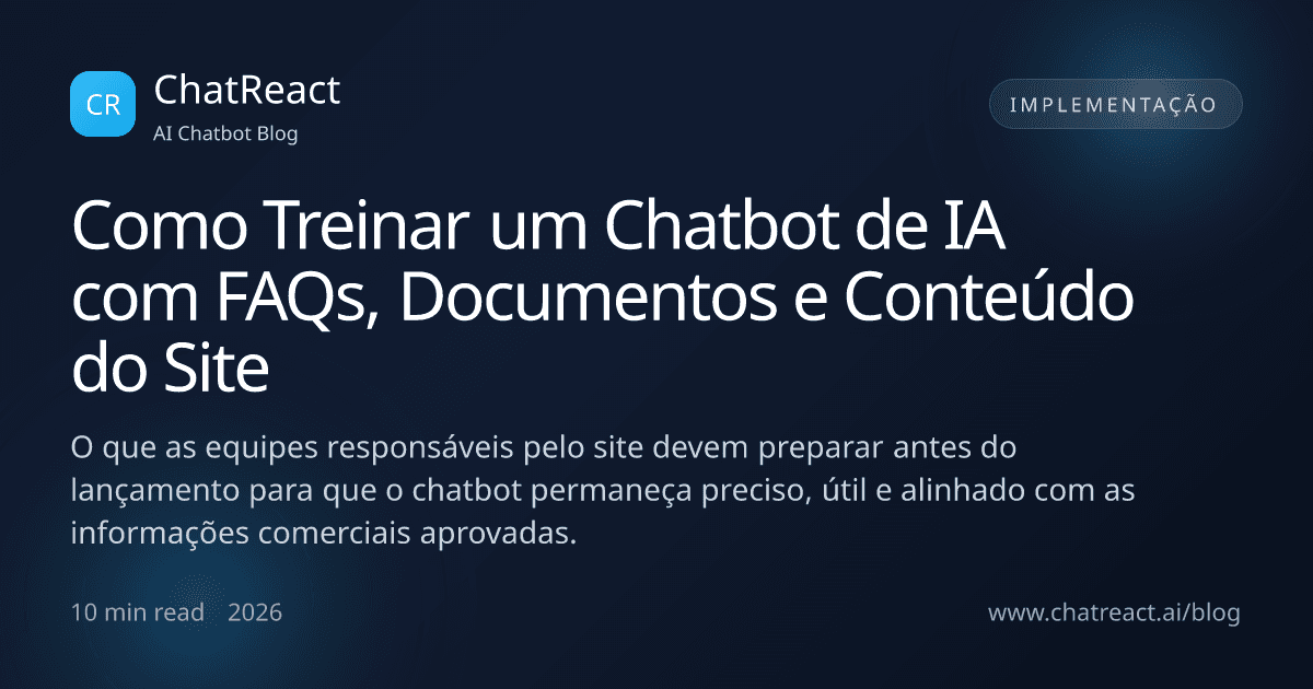 Ilustração do artigo Como Treinar um Chatbot de IA com FAQs, Documentos e Conteúdo do Site