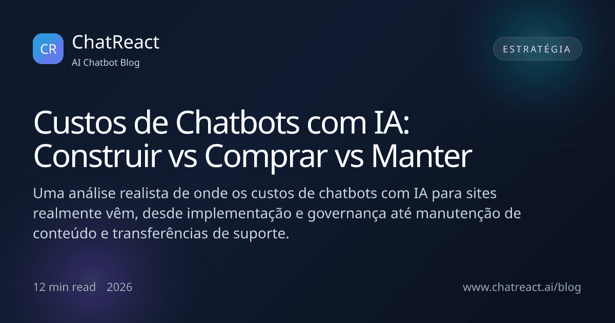 Ilustração do artigo Custos de Chatbots com IA: Construir vs Comprar vs Manter