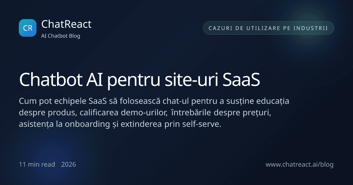 Ilustrație articol Chatbot AI pentru site-uri SaaS