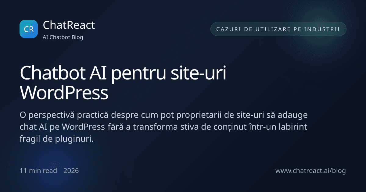 Ilustrație articol Chatbot AI pentru site-uri WordPress