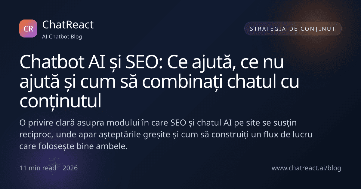 Chatbot AI și SEO: Ce ajută, ce nu ajută și cum să combinați chatul cu conținutul ilustrație a articolului