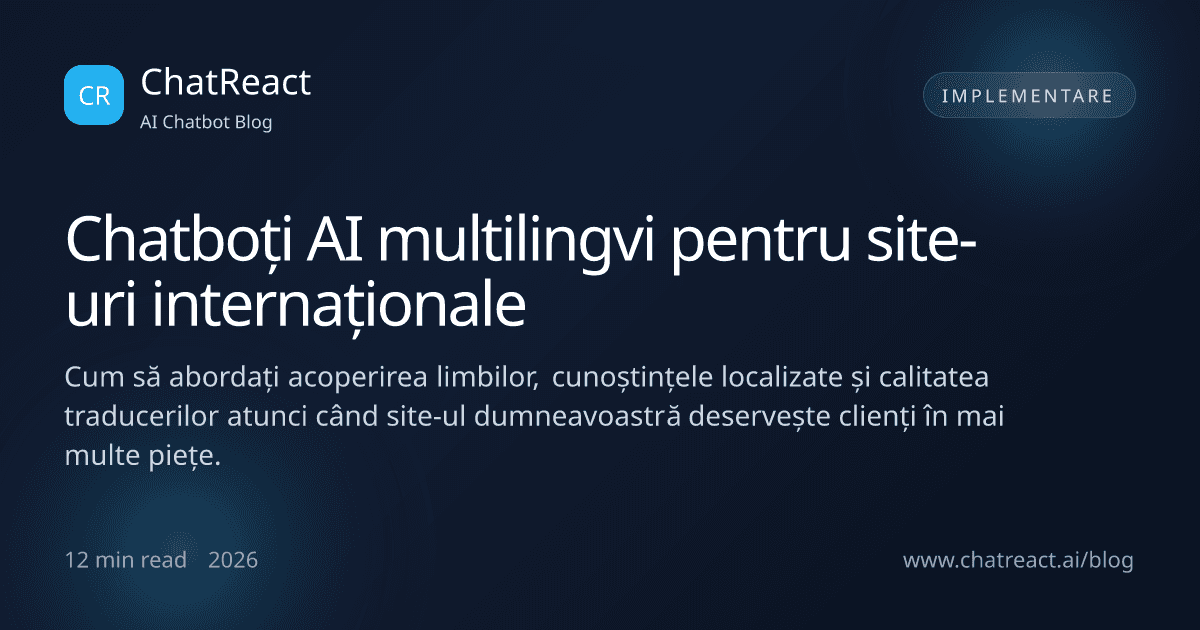 Ilustrație articol Chatboți AI multilingvi pentru site-uri internaționale