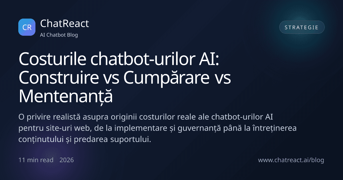 Ilustrație pentru articolul 'Costurile chatbot-urilor AI: Construire vs Cumpărare vs Mentenanță'