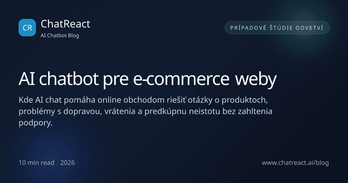 Ilustrácia článku AI chatbota pre e‑commerce weby