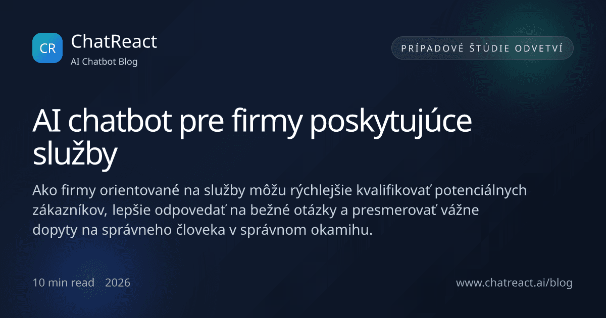 Ilustrácia článku AI chatbota pre firmy poskytujúce služby