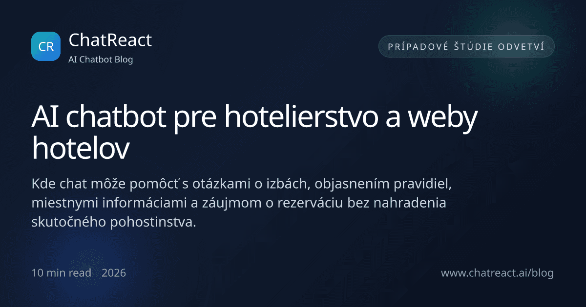 Ilustrácia článku AI chatbota pre hotelierstvo a weby hotelov