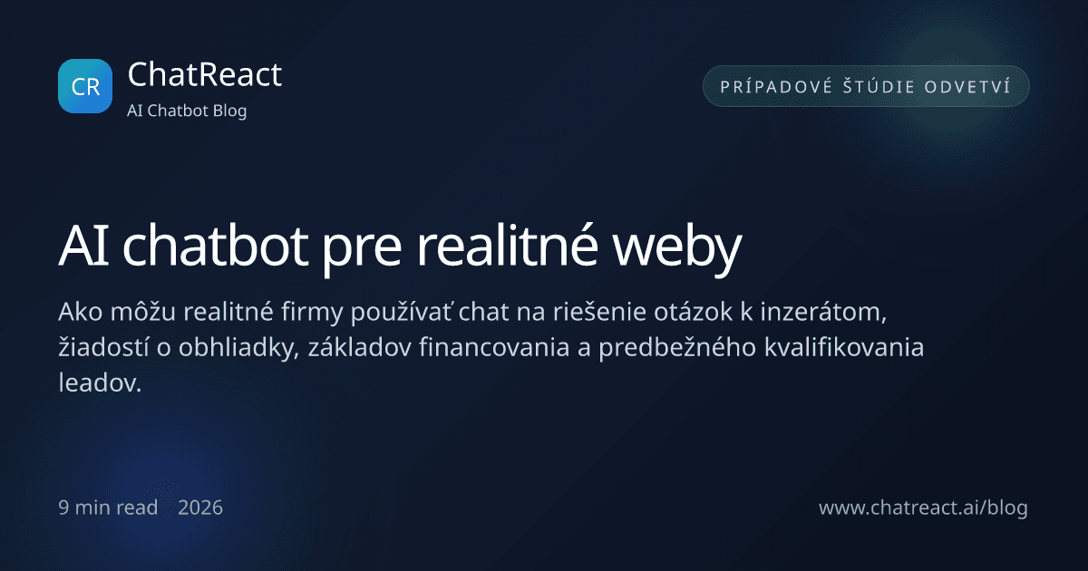 Ilustrácia článku AI chatbot pre realitné weby
