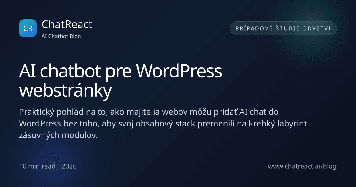 Ilustrácia článku AI chatbota pre WordPress webstránky