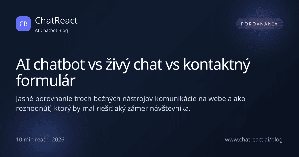 Ilustrácia článku: AI chatbot vs živý chat vs kontaktný formulár