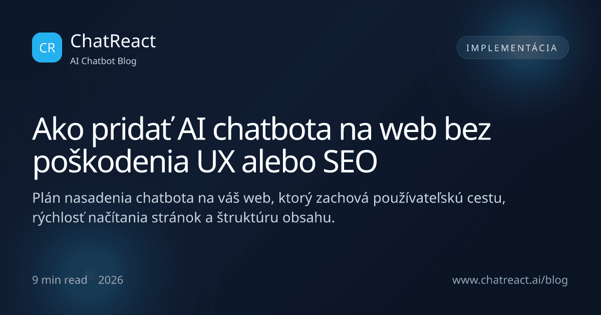 Ilustrácia článku: Ako pridať AI chatbota na web bez poškodenia UX alebo SEO