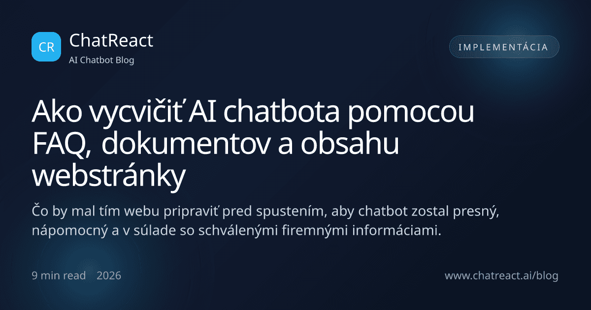 Ilustrácia článku Ako vycvičiť AI chatbota pomocou FAQ, dokumentov a obsahu webstránky