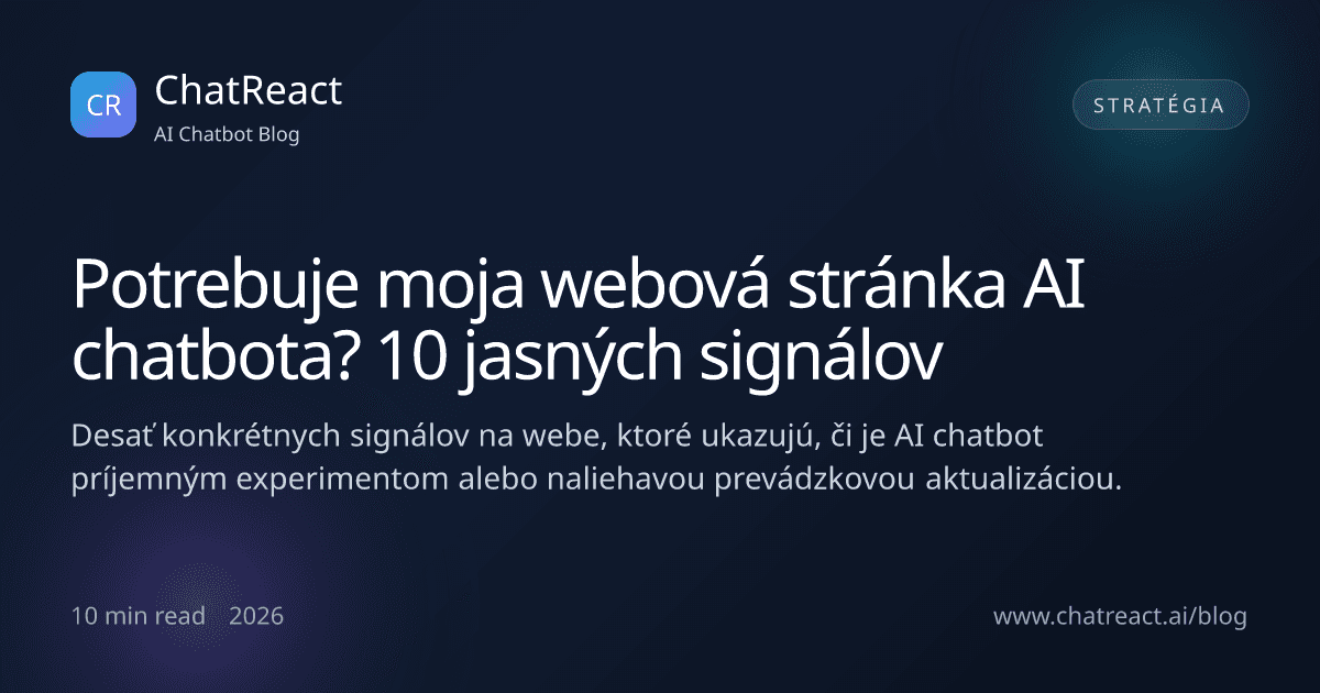 Ilustrácia článku Potrebuje moja webová stránka AI chatbota? 10 jasných signálov