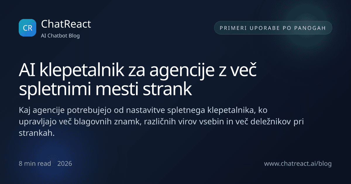 Ilustracija članka: AI klepetalnik za agencije z več spletnimi mesti strank
